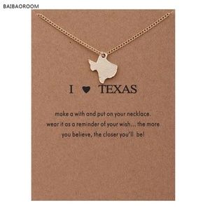 Texas State Necklace Gold Minimalist